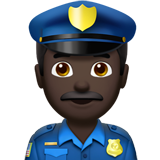 Man Police Officer: Dark Skin Tone on Apple iOS 13.1