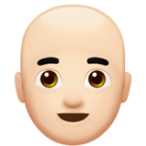 Man: Light Skin Tone, Bald on Apple iOS 13.1