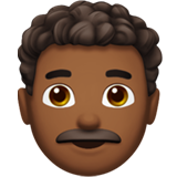 Man: Medium-Dark Skin Tone, Curly Hair on Apple iOS 13.1