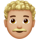Man: Medium-Light Skin Tone, Curly Hair on Apple iOS 13.1