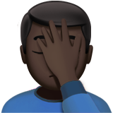 Man Facepalming: Dark Skin Tone on Apple iOS 13.1