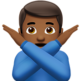 Man Gesturing No: Medium-Dark Skin Tone on Apple iOS 13.1