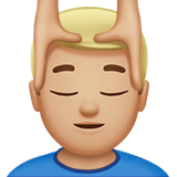 Man Getting Massage: Medium-Light Skin Tone on Apple iOS 13.1