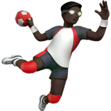 Man Playing Handball: Dark Skin Tone on Apple iOS 13.1