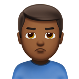 Man Pouting: Medium-Dark Skin Tone on Apple iOS 13.1