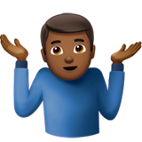Man Shrugging: Medium-Dark Skin Tone on Apple iOS 13.1