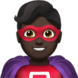 Man Superhero: Dark Skin Tone on Apple iOS 13.1