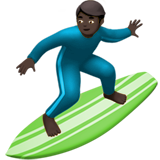 Man Surfing: Dark Skin Tone on Apple iOS 13.1