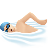 Man Swimming: Light Skin Tone on Apple iOS 13.1