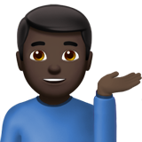 Man Tipping Hand: Dark Skin Tone on Apple iOS 13.1