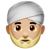 Man Wearing Turban: Medium-Light Skin Tone on Apple iOS 13.1