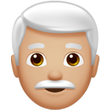 Man: Medium-Light Skin Tone, White Hair on Apple iOS 13.1