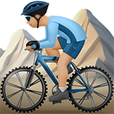 Person Mountain Biking: Medium-Light Skin Tone on Apple iOS 13.1
