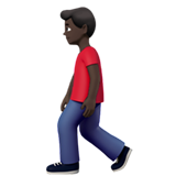 Person Walking: Dark Skin Tone on Apple iOS 13.1