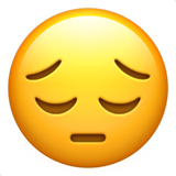 Pensive Face on Apple iOS 13.1