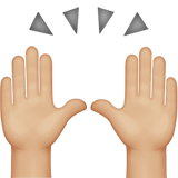 Raising Hands: Medium-Light Skin Tone on Apple iOS 13.1