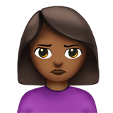 Person Pouting: Medium-Dark Skin Tone on Apple iOS 13.1