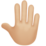 Raised Back of Hand: Medium-Light Skin Tone on Apple iOS 13.1