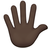 Hand with Fingers Splayed: Dark Skin Tone on Apple iOS 13.1