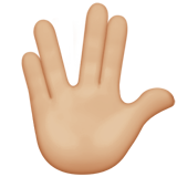 Vulcan Salute: Medium-Light Skin Tone on Apple iOS 13.1