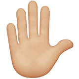 Raised Hand: Medium-Light Skin Tone on Apple iOS 13.1