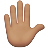 Raised Hand: Medium Skin Tone on Apple iOS 13.1