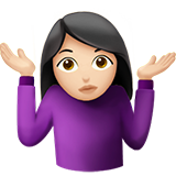 Person Shrugging: Light Skin Tone on Apple iOS 13.1