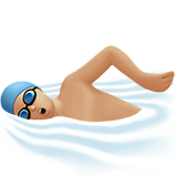 Person Swimming: Medium-Light Skin Tone on Apple iOS 13.1