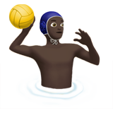 Person Playing Water Polo: Dark Skin Tone on Apple iOS 13.1