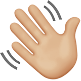 Waving Hand: Medium-Light Skin Tone on Apple iOS 13.1