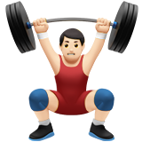 Person Lifting Weights: Light Skin Tone on Apple iOS 13.1