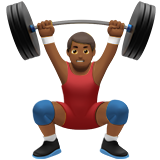 Person Lifting Weights: Medium-Dark Skin Tone on Apple iOS 13.1