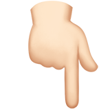 Backhand Index Pointing Down: Light Skin Tone on Apple iOS 13.1