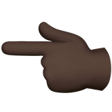 Backhand Index Pointing Left: Dark Skin Tone on Apple iOS 13.1