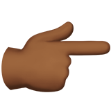 Backhand Index Pointing Right: Medium-Dark Skin Tone on Apple iOS 13.1