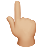 Backhand Index Pointing Up: Medium-Light Skin Tone on Apple iOS 13.1
