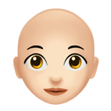 Woman: Light Skin Tone, Bald on Apple iOS 13.1