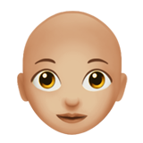 Woman: Medium-Light Skin Tone, Bald on Apple iOS 13.1