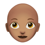 Woman: Medium Skin Tone, Bald on Apple iOS 13.1