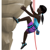 Woman Climbing: Dark Skin Tone on Apple iOS 13.1