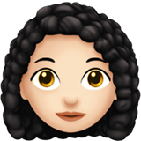 Woman: Light Skin Tone, Curly Hair on Apple iOS 13.1