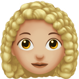 Woman: Medium-Light Skin Tone, Curly Hair on Apple iOS 13.1