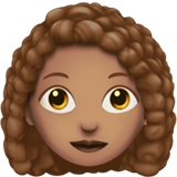 Woman: Medium Skin Tone, Curly Hair on Apple iOS 13.1