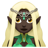 Woman Elf: Dark Skin Tone on Apple iOS 13.1
