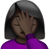 Woman Facepalming: Dark Skin Tone on Apple iOS 13.1