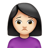 Woman Frowning: Light Skin Tone on Apple iOS 13.1