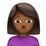 Woman Frowning: Medium-Dark Skin Tone on Apple iOS 13.1