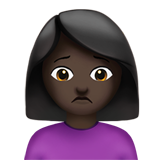 Woman Frowning: Dark Skin Tone on Apple iOS 13.1