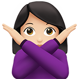 Woman Gesturing No: Light Skin Tone on Apple iOS 13.1