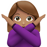 Woman Gesturing No: Medium Skin Tone on Apple iOS 13.1